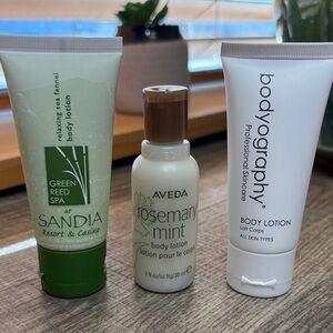 🫟5 for $25🫟 AVEDA, Green Reed Spa and Bodyography Travel Lotion Set